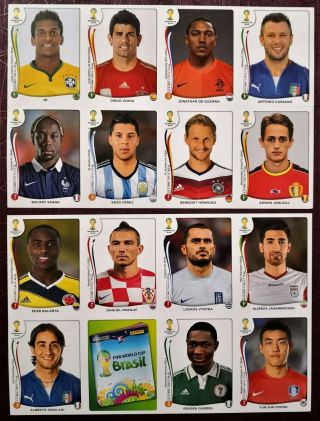 Panini Fifa World Cup Brasil 2014 Complementary 72 Stickers Special Edition
