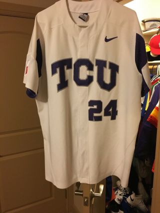 Tcu Horned Frogs Game Used/ Team Issued Baseball Jersey