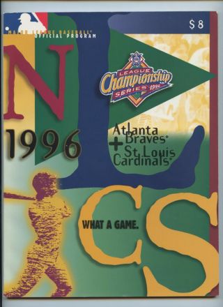 1996 Mlb Baseball Nlcs Official Program Atlanta Braves St Louis Cardinals