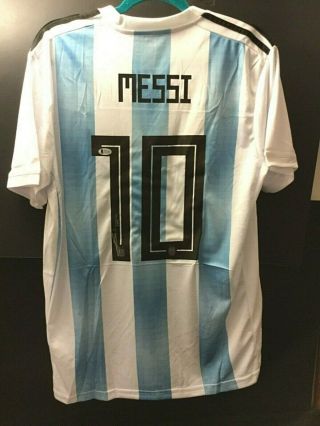 Lionel Messi Signed Autographed Argentina Jersey Inscribed " Leo ",  Beckett