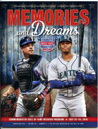 2016 Baseball Hall Of Fame Induction Day Program Ken Griffey Jr Mike Piazza