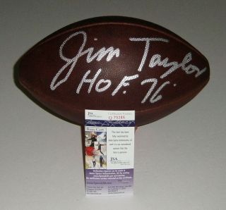 Packers Jim Taylor Signed Duke Football W/ Hof 76 Jsa Auto Autographed