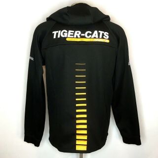Reebok Hamilton Tiger Cats Mens Jacket M Black Cfl Football Logo Fleece Lined