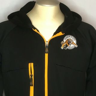 Reebok Hamilton Tiger Cats Mens Jacket M Black CFL Football Logo Fleece Lined 5