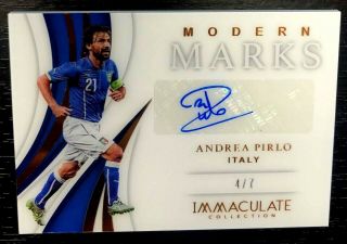 4/7 Andrea Pirlo 2018 - 19 Immaculate Soccer Marks Acetate Autograph Auto Italy