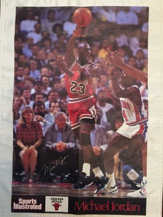 Michael Jordan Vintage Official Nba Sports Illustrated 23 Bulls 17 X 11