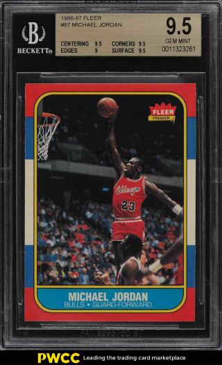1986 Fleer Basketball Michael Jordan Rookie Rc 57 Bgs 9.  5 Gem (pwcc)