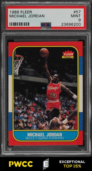 1986 Fleer Basketball Michael Jordan Rookie Rc 57 Psa 9 (pwcc - E)