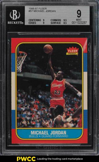 1986 Fleer Basketball Michael Jordan Rookie Rc 57 Bgs 9 (pwcc)