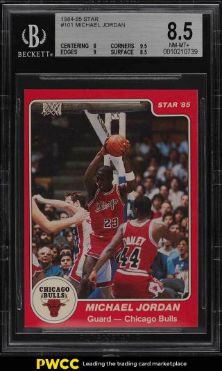 1984 - 85 Star Basketball Michael Jordan Rookie Rc 101 Bgs 8.  5 Nm - Mt,  (pwcc)
