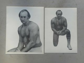 Pair / 2 Vintage Classic Wrestling Photo Pictures Jerry Stubbs