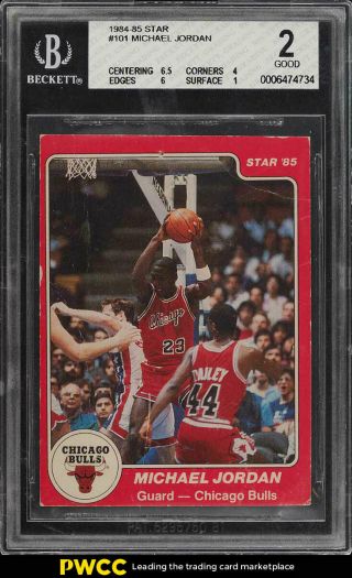 1984 - 85 Star Basketball Michael Jordan Rookie Rc 101 Bgs 2 Gd (pwcc)