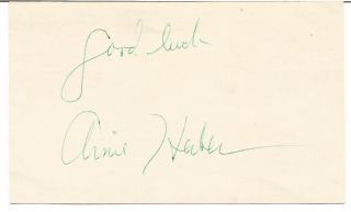 Arnie Herber Autographed 3 X 5 Index Card Jsa Full Letter Of Authenticity Nfl