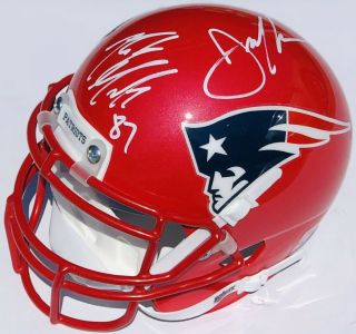 Psa/dna Patriots Rob Gronkowski & Julian Edelman Signed Autographed Mini Helmet