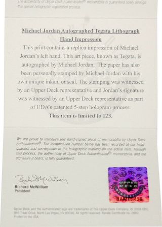 INSANE Michael Jordan Signed Handprint Tegata Lithograph UDA /123 Autographed 3