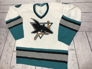 Vintage San Jose Sharks Hockey Jersey Mens Large Ccm 90s Nhl Vtg Throwback 2