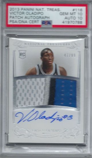 Victor Oladipo 2013 - 14 National Treasures Rpa Auto Patch Rc /99 Psa 10 Pop 1/1