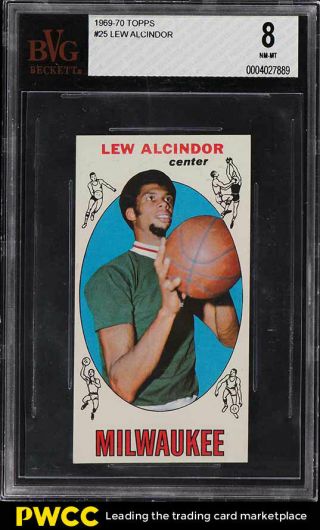 1969 Topps Basketball Lew Alcindor Rookie Rc 25 Bvg 8 Nm - Mt (pwcc)