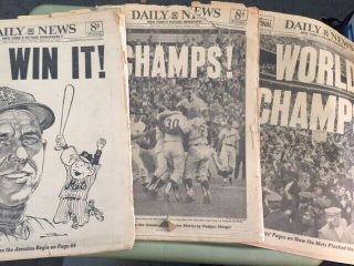 1969 World Series Ny Mets Champion 3 Paper Set Win Division Nl East Ws Seaver