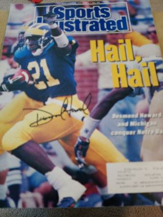 Desmond Howard Michigan Autographed Sports Illustrated Cover