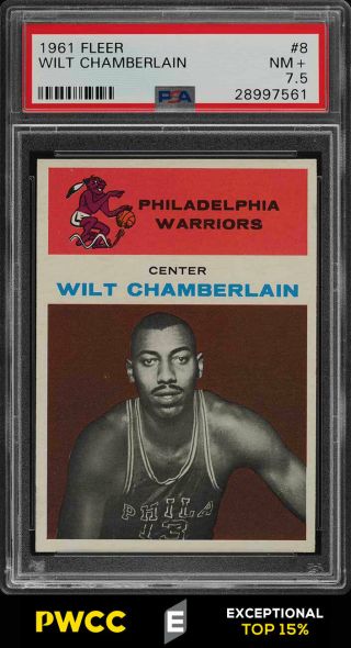 1961 Fleer Basketball Wilt Chamberlain Rookie Rc 8 Psa 7.  5 Nrmt,  (pwcc - E)