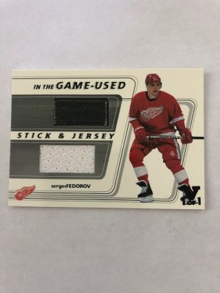Sergei Fedorov 2002 - 03 Itg In The Game - Stick And Jersey Card