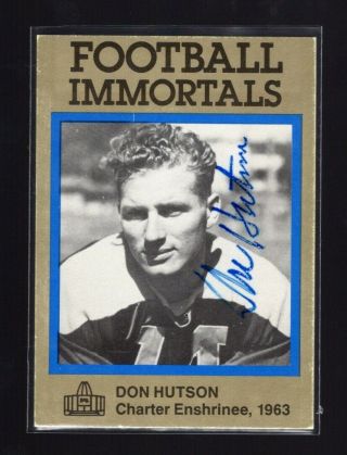 1985 Football Immortals 59 Don Hutson Green Bay Packers Auto