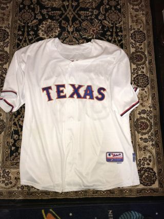 Majestic Texas Rangers Josh Hamilton Jersey White Mens Size 54 Authentic