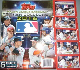 Mlb Baseball 2016 Sticker Album W 5 Packs Of Stickers By Topps