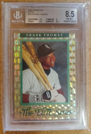1992 Donruss Elite 18 Frank Thomas Chicago White Sox 01075 Of 10000 Bgs 8.  5