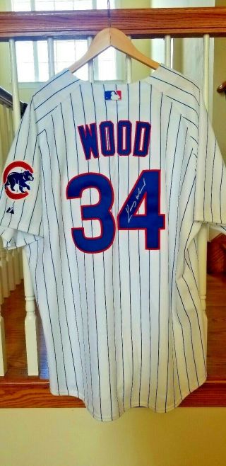 2004 Kerry Wood Signed Auto Chicago Cubs Game Home Jersey