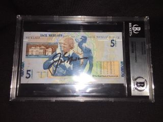Jack Nicklaus Signed Official British 5 Pound Note 6x Champ Bas