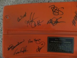 (26) Signed 1986 Mets Shea Stadium game Seat Back w/COA Carter Autograph 4