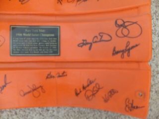 (26) Signed 1986 Mets Shea Stadium game Seat Back w/COA Carter Autograph 6