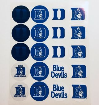 Set Of 20 - 2 " Duke Blue Devils Adhesive Stickers.  Make Cupcake Toppers