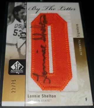 Lonnie Shelton 2011 - 12 Sp Authentic By The Letter Gu Patch Autograph (