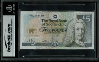 Jack Nicklaus Signed Scotland 5 Pound Note Auto Graded Gem 10 BAS Slabbed 2