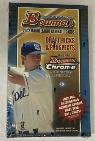 2002 Bowman Draft Picks And Prospects Baseball Hobby Box Factory 24 Pack