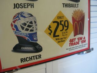 McDonald ' s 1996 Hockey Goalie Mask advertising sign EXTREMELY RARE 7