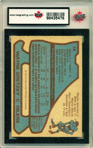 1979 80 OPC 18 WAYNE GRETZKY ROOKIE CARD KSA 9 2