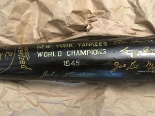 1949 York Yankees Louisville Slugger World Series Black Bat - Berra,  Dimaggio