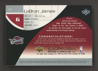 2003 - 04 SP Game Exclusives LeBron James Cavaliers RC AUTO 5/100 2