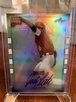 2018 Leaf Metal Perfect Game All American Jack Leiter Base Auto