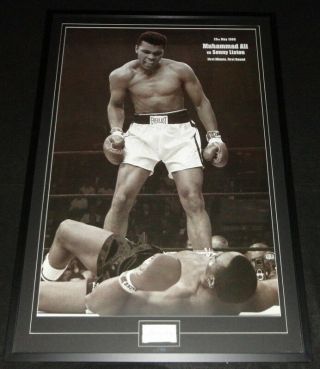 Muhammad Ali Signed Framed 28x41 Poster Display Jsa Loa