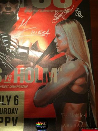 UFC 239 Jon Jones Thiago Santos Amanda Nunes Holm signed event poster SBC WWE 2
