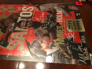 UFC 239 Jon Jones Thiago Santos Amanda Nunes Holm signed event poster SBC WWE 7