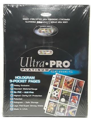 Ultra•pro Hologram Card Holders Platinum Series 9 - Slot Pockets/100 Pages/sealed