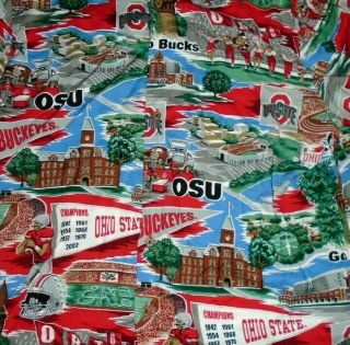 Bold Look Ohio State Buckeyes Rayon Button Front Shirt Men ' s L Large 2