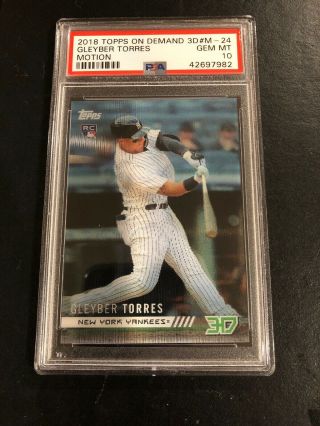 Gleyber Torres 2018 Topps On Demand 3d Motion Psa 10 Ny Yankees Rc Low Pop 