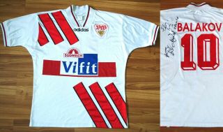 Vfb Stuttgart Home Football Shirt 1994 - 1996 Krasimir Balakov Match Worn Signed